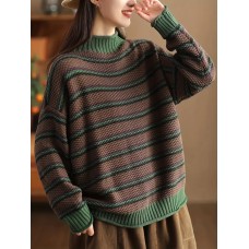 レディース レトロストライプセーター yukoward-01